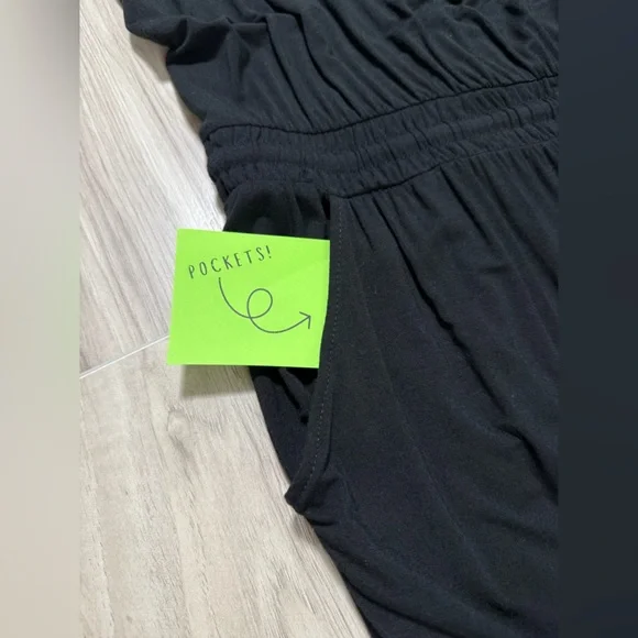 Express Black Sleeveless Drawstring Jumpsuit - Picture 12 of 12